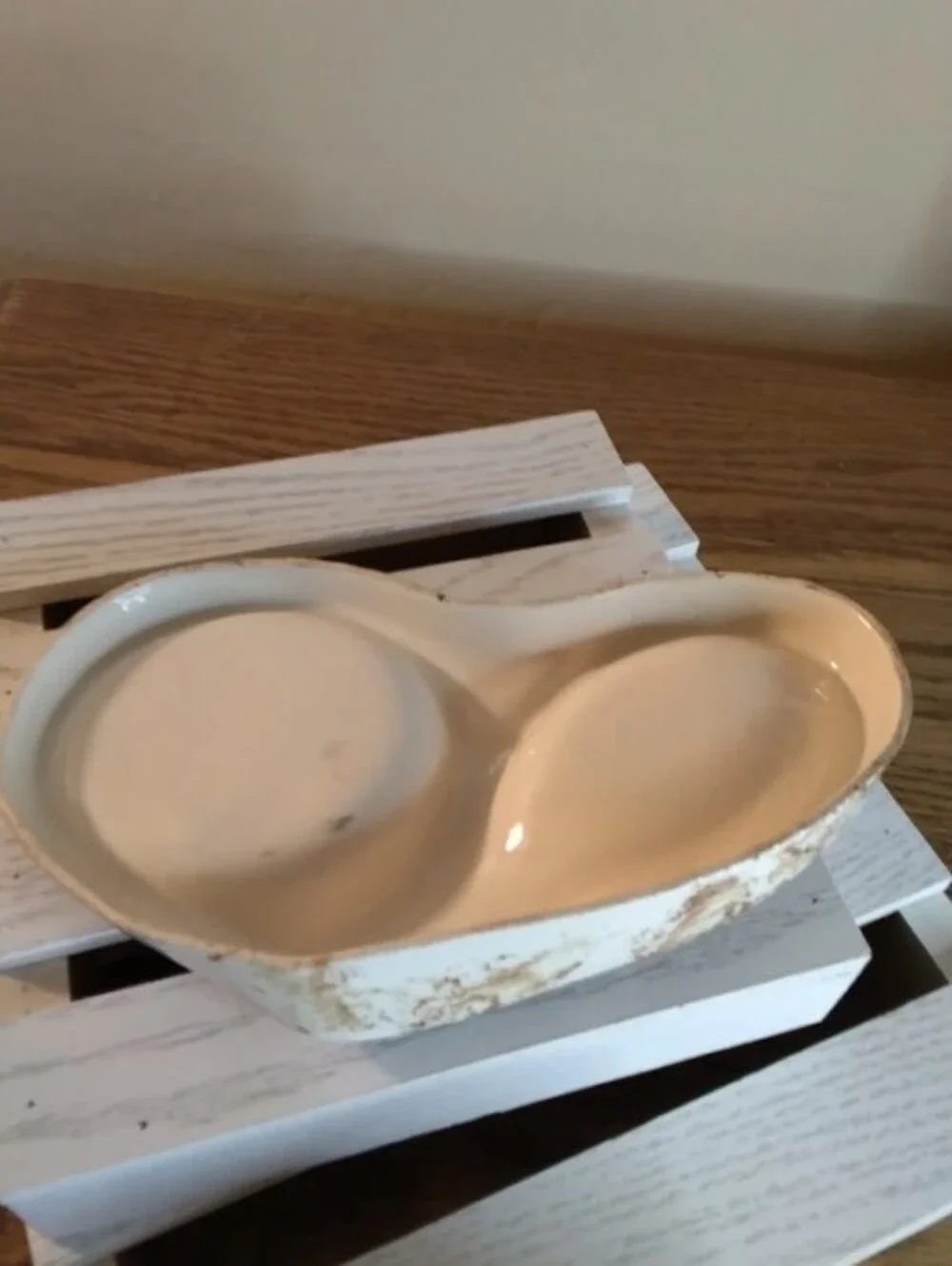 Vintage Speckled Ceramic Toothbrush Holder & Soap Dish Set - Cream and Brown
